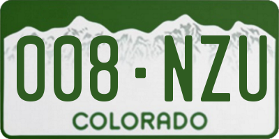 CO license plate 008NZU