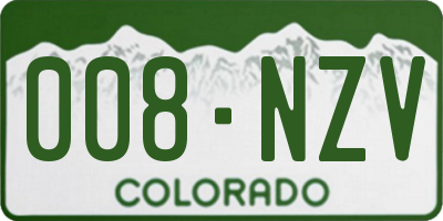 CO license plate 008NZV