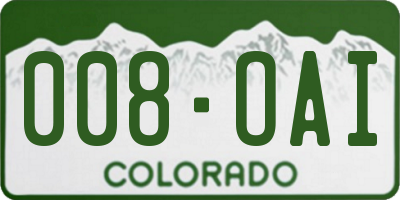 CO license plate 008OAI
