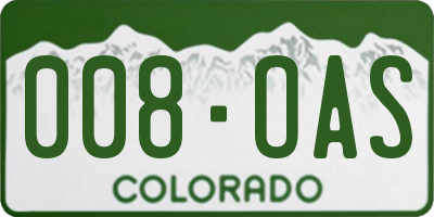 CO license plate 008OAS