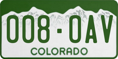 CO license plate 008OAV