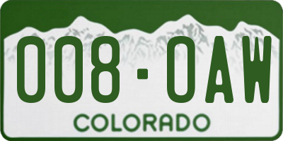 CO license plate 008OAW