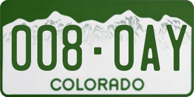 CO license plate 008OAY