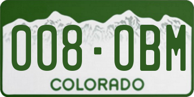 CO license plate 008OBM