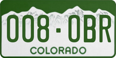 CO license plate 008OBR