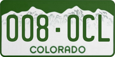 CO license plate 008OCL