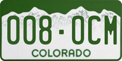 CO license plate 008OCM