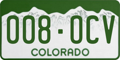 CO license plate 008OCV