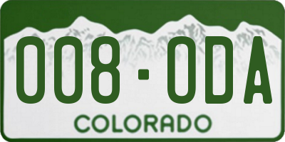 CO license plate 008ODA