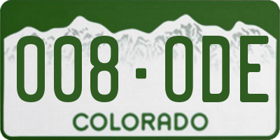 CO license plate 008ODE