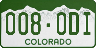 CO license plate 008ODI