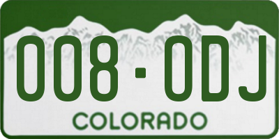 CO license plate 008ODJ