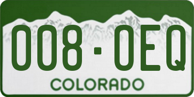 CO license plate 008OEQ