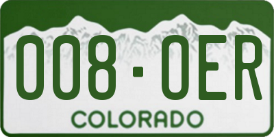 CO license plate 008OER