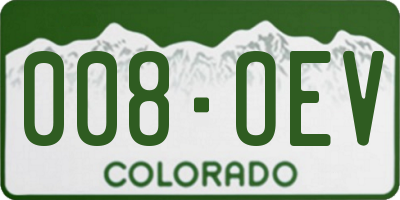 CO license plate 008OEV
