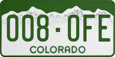 CO license plate 008OFE