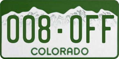 CO license plate 008OFF