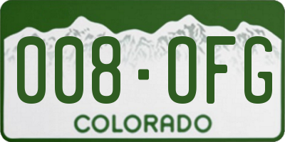 CO license plate 008OFG