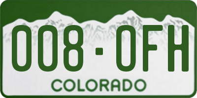 CO license plate 008OFH