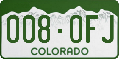 CO license plate 008OFJ