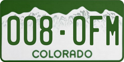 CO license plate 008OFM