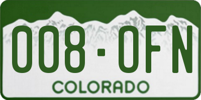 CO license plate 008OFN