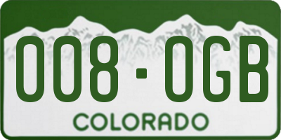 CO license plate 008OGB