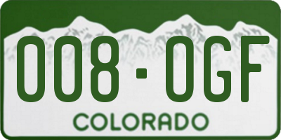 CO license plate 008OGF