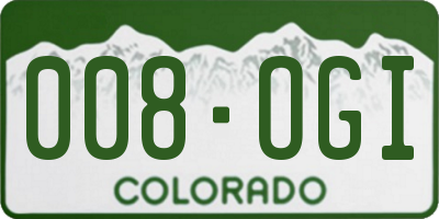 CO license plate 008OGI