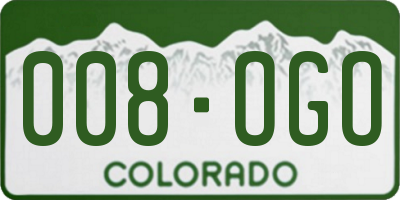 CO license plate 008OGO
