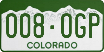 CO license plate 008OGP