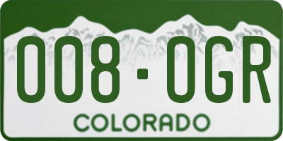 CO license plate 008OGR