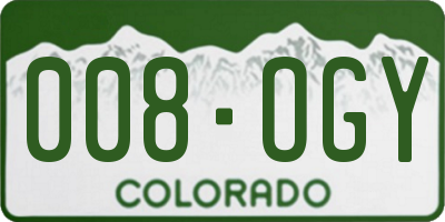 CO license plate 008OGY
