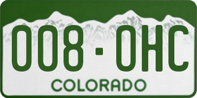 CO license plate 008OHC