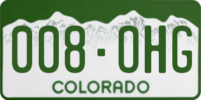 CO license plate 008OHG