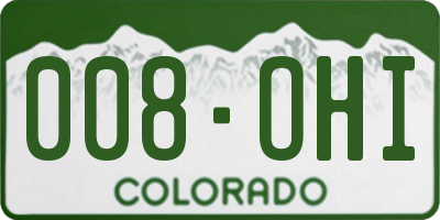 CO license plate 008OHI