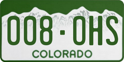 CO license plate 008OHS