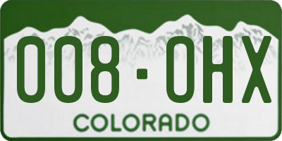 CO license plate 008OHX