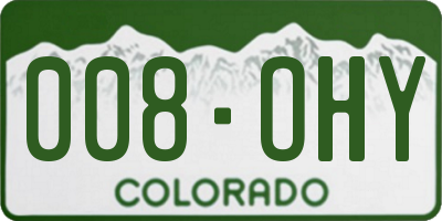 CO license plate 008OHY