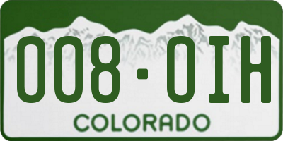 CO license plate 008OIH