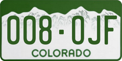 CO license plate 008OJF