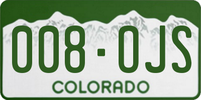 CO license plate 008OJS