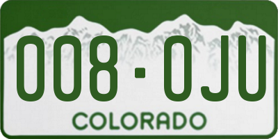 CO license plate 008OJU