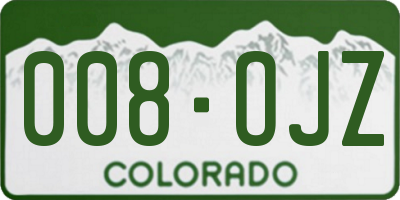 CO license plate 008OJZ