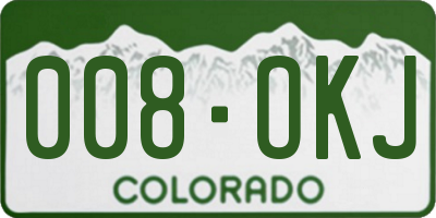 CO license plate 008OKJ