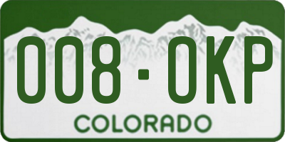 CO license plate 008OKP