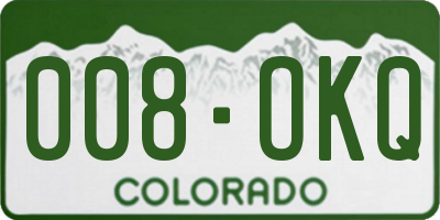 CO license plate 008OKQ