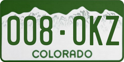 CO license plate 008OKZ