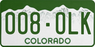 CO license plate 008OLK