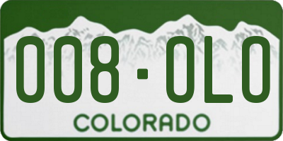 CO license plate 008OLO
